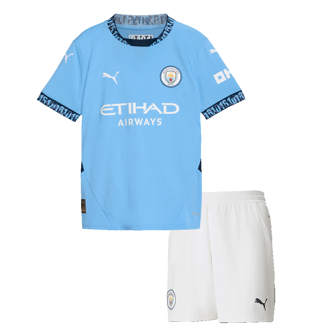 Manchester City Home Jersey Kit 2024 25 Kids(jersey+shorts) 