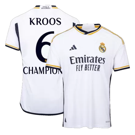 Real Madrid KROOS #6 CHAMPIONS Home Jersey Authentic 2023/24 - gojersey