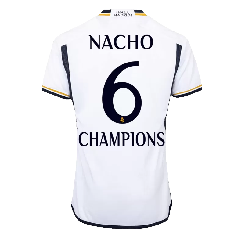 Real Madrid NACHO #6 CHAMPIONS Home Jersey Authentic 2023/24 - gojersey