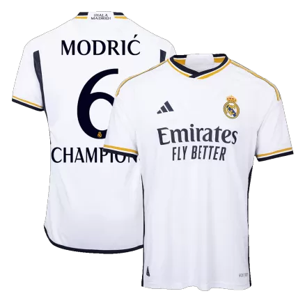 Real Madrid MODRIĆ #6 CHAMPIONS Home Jersey Authentic 2023/24 - gojersey