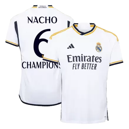Real Madrid NACHO #6 CHAMPIONS Home Jersey 2023/24 - gojersey