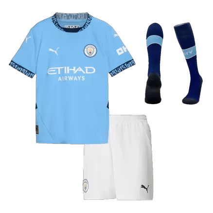 Manchester City Home Jersey Kit 2024/25 Kids(Jersey+Shorts+Socks) - gojersey