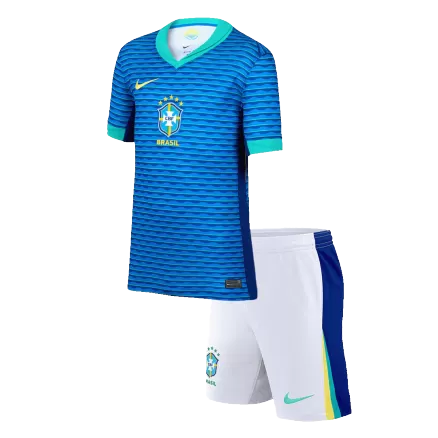 Brazil Away Jersey Kit Copa America 2024 Kids(Jersey+Shorts) - gojersey