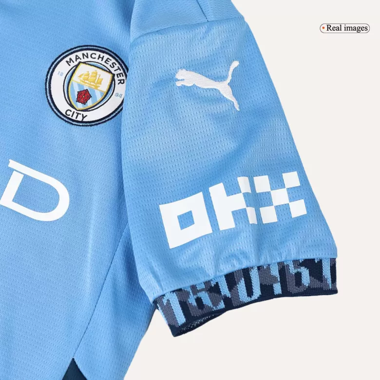 Manchester City Home Jersey Kit 2024/25 Kids(Jersey+Shorts) - gojersey