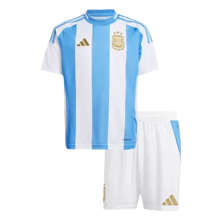 Kid's Argentina Home Soccer Jersey Kit(Jersey+Shorts) Copa America 2024 - gojersey