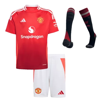 Manchester United Home Jersey Kit 2024/25 Kids(Jersey+Shorts+Socks) - gojersey