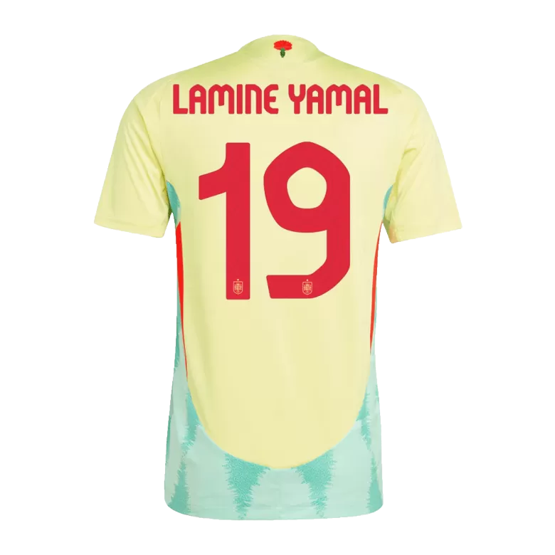 Spain LAMINE YAMAL #19 Away Jersey Authentic EURO 2024 - gojersey