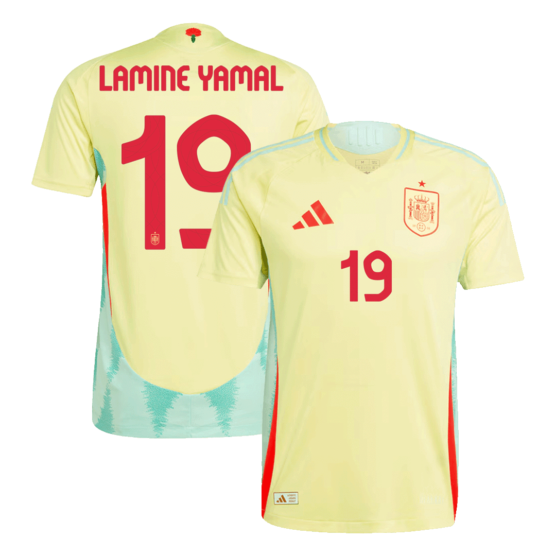 Spain LAMINE YAMAL #19 Away Jersey Authentic EURO 2024 | Gojersey