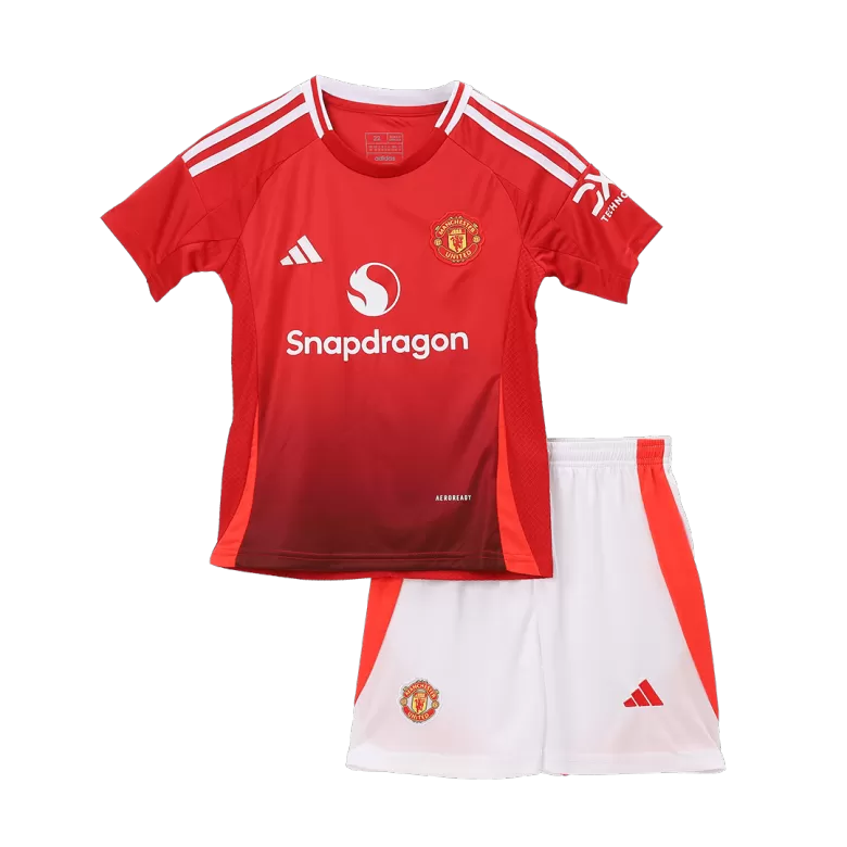 Manchester United Home Jersey Kit 2024/25 Kids(Jersey+Shorts) - gojersey