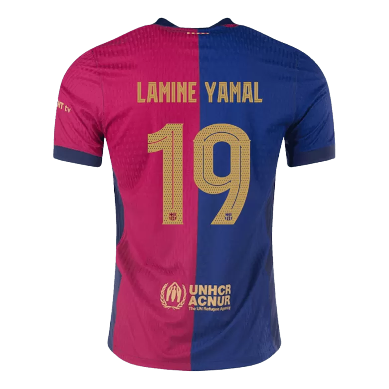 Barcelona LAMINE YAMAL #19 Home Jersey Authentic 2024/25 - UCL Spotify Logo Without Text - gojersey