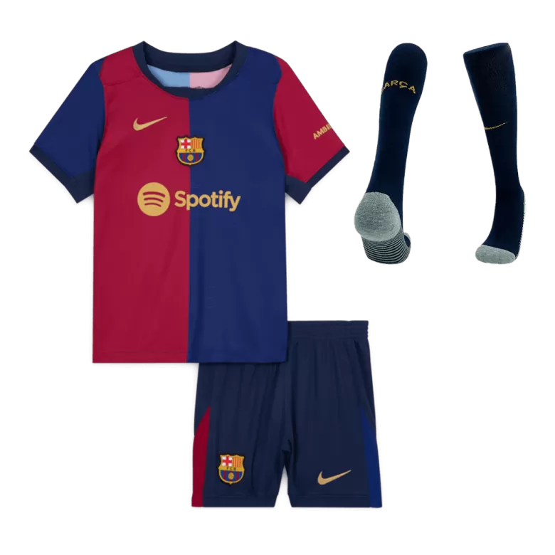 Barcelona Home Jersey Kit 2024/25 Kids(Jersey+Shorts+Socks) - gojersey