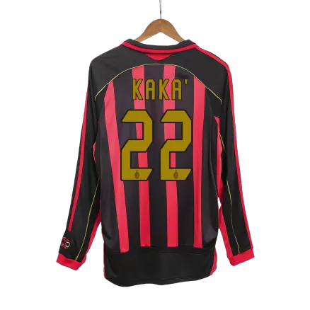 AC Milan KAKA' #22 Home Jersey Retro 2006/07 - Long Sleeve - gojersey