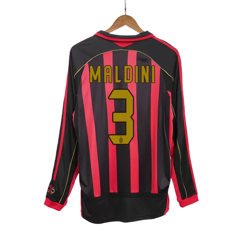 AC Milan MALDINI #3 Home Jersey Retro 2006/07 - Long Sleeve - gojersey