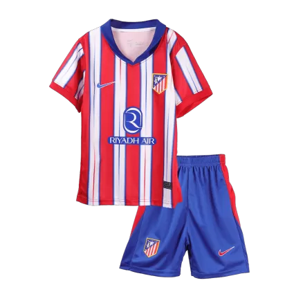 Atletico Madrid Home Soccer Jersey Kit 2024/25 Kids(Jersey+Shorts) - gojersey