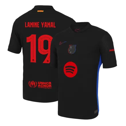 Barcelona LAMINE YAMAL #19 Away Soccer Jersey Authentic 2024/25 - Spotify Logo Without Text - gojersey