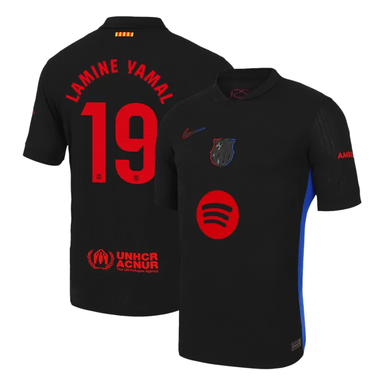 Barcelona LAMINE YAMAL #19 Away Soccer Jersey Authentic 2024/25 - Spotify Logo Without Text - gojersey