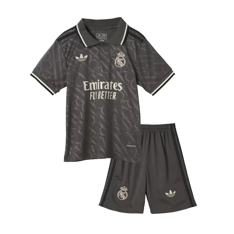 Real Madrid Third Away Soccer Jersey Kit 2024/25 Kids(Jersey+Shorts) - gojersey