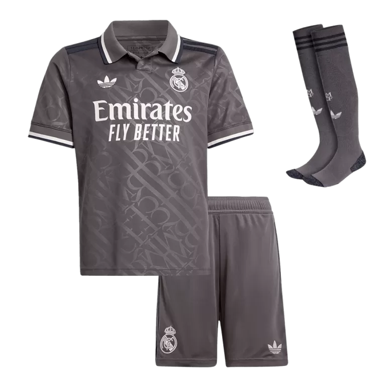 Real Madrid Third Away Soccer Jersey Kit 2024/25 Kids(Jersey+Shorts+Socks) - gojersey