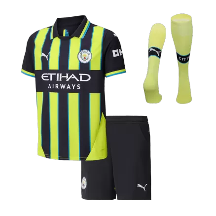 Manchester City Away Soccer Jersey Kit 2024/25 Kids(Jersey+Shorts+Socks) - gojersey