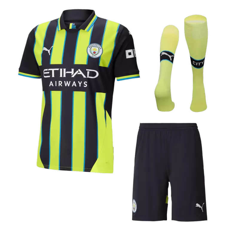 Manchester City Away Soccer Jersey Kit 2024/25 (Jersey+Shorts+Socks) - gojersey