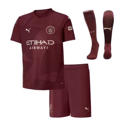 Manchester City Third Away Soccer Jersey Kit 2024/25 Kids(Jersey+Shorts+Socks) - gojersey