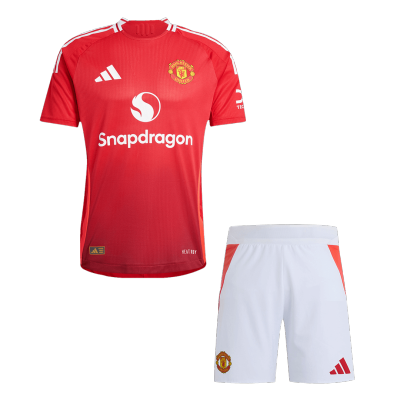 Manchester United Home Soccer Jersey Kit Authentic 2024/25 (Jersey+Shorts) - gojersey