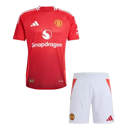 Manchester United Home Soccer Jersey Kit Authentic 2024/25 (Jersey+Shorts) - gojersey