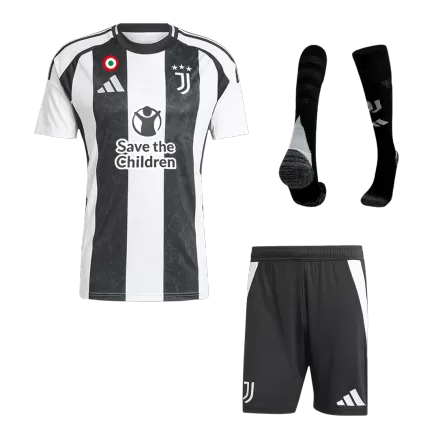 Juventus Home Soccer Jersey Kit 2024/25 (Jersey+Shorts+Socks) - Save The Children Sponsor - gojersey