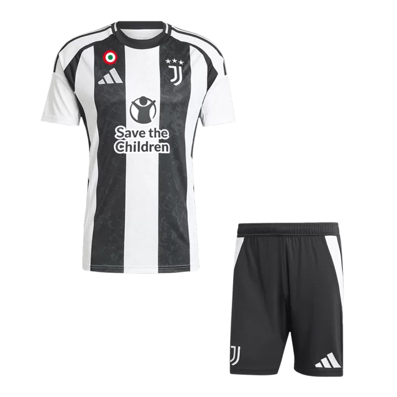 Juventus Home Soccer Jersey Kit 2024/25 (Jersey+Shorts) - Save The Children Sponsor - gojersey