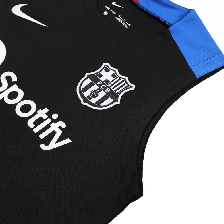 Barcelona Pre-Match Sleeveless Training Soccer Jersey 2024/25 - Black - gojersey