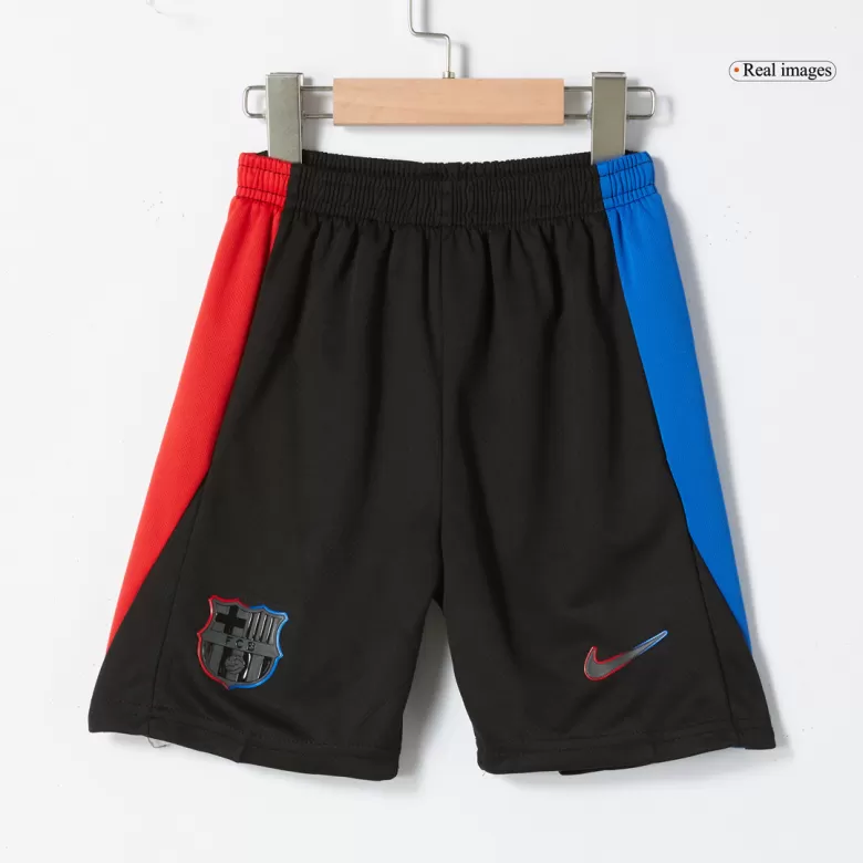 Barcelona Away Soccer Jersey Kit 2024/25 Kids(Jersey+Shorts)- Spotify Logo Without Text - gojersey