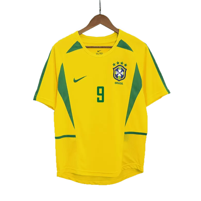 Brazil RONALDO #9 Home Soccer Jersey Retro 2002/03 - gojersey