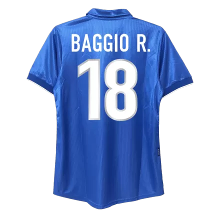 Italy BAGGIO R. #18 Home Soccer Jersey Retro 1998 - gojersey