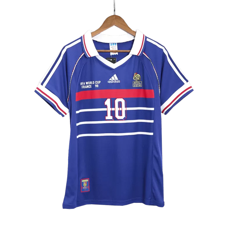 France ZIDANE #10 Home Soccer Jersey Retro 1998 - gojersey