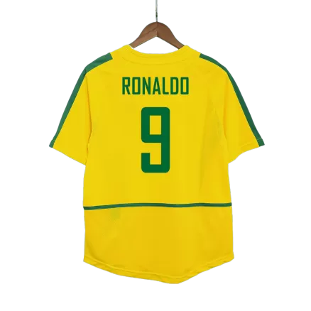 Brazil RONALDO #9 Home Soccer Jersey Retro 2002/03 - gojersey