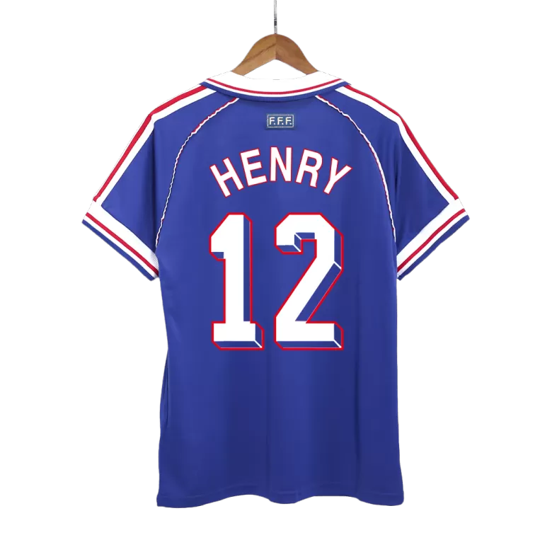 France HENRY #12 Home Soccer Jersey Retro 1998 - gojersey