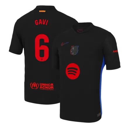 Barcelona GAVI #6 Away Soccer Jersey Authentic 2024/25 - Spotify Logo Without Text - gojersey