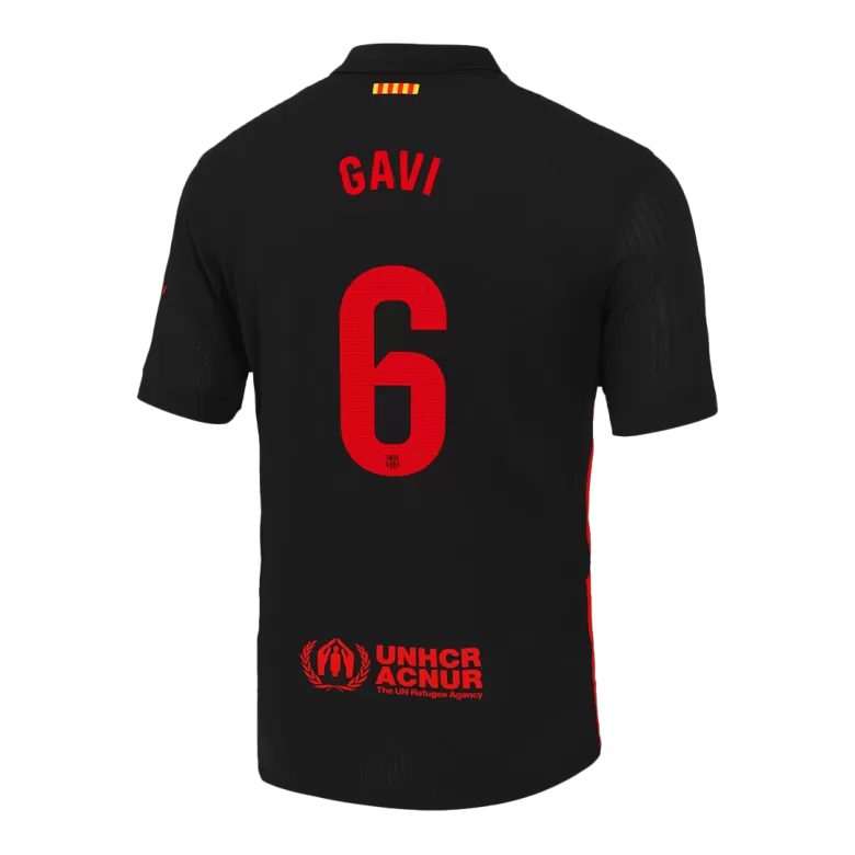 Barcelona GAVI #6 Away Soccer Jersey Authentic 2024/25 - Spotify Logo Without Text - gojersey