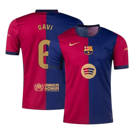 Barcelona GAVI #6 Home Jersey 2024/25 - Spotify Logo Without Text - gojersey