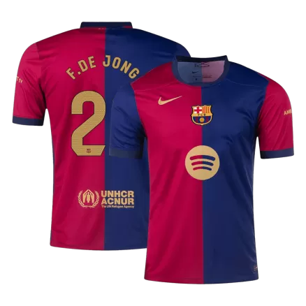 Barcelona F.DE JONG #21 Home Jersey 2024/25 - Spotify Logo Without Text - gojersey