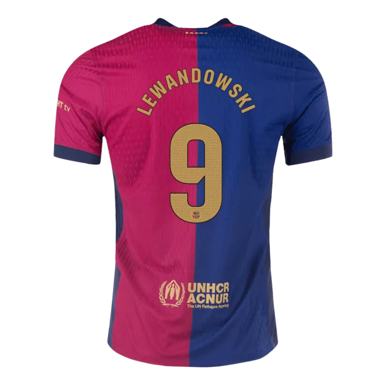 Barcelona LEWANDOWSKI #9 Home Soccer Jersey Authentic 2024/25- Spotify Logo Without Text - gojersey