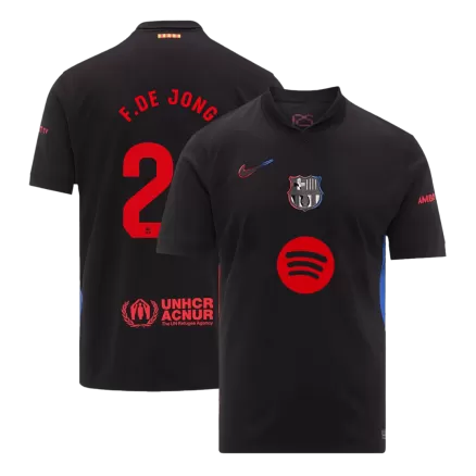 Barcelona F.DE JONG #21 Away Soccer Jersey 2024/25- Spotify Logo Without Text - gojersey