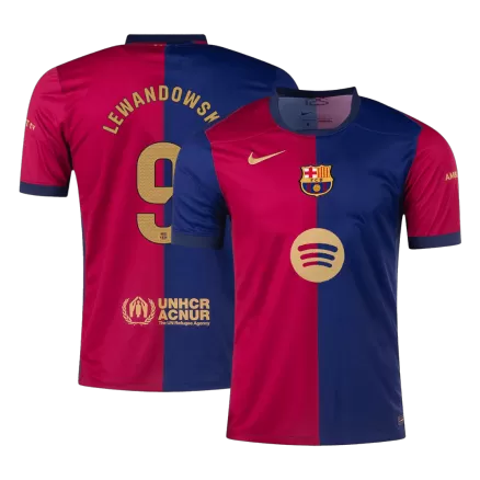 Barcelona LEWANDOWSKI #9 Home Jersey 2024/25 - Spotify Logo Without Text - gojersey