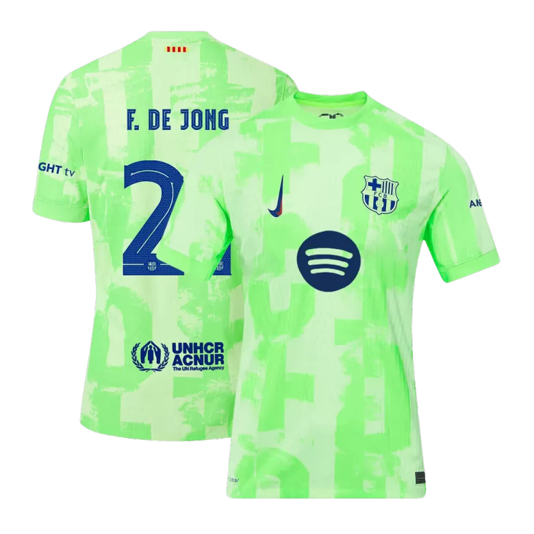 Barcelona F.DE JONG #21 Third Away Soccer Jersey Authentic 2024/25- UCL（Spotify Logo Without Text） - gojersey