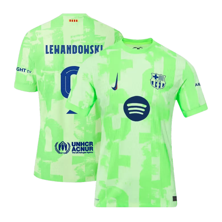 Barcelona LEWANDOWSKI #9 Third Away Soccer Jersey Authentic 2024/25- UCL（Spotify Logo Without Text） - gojersey