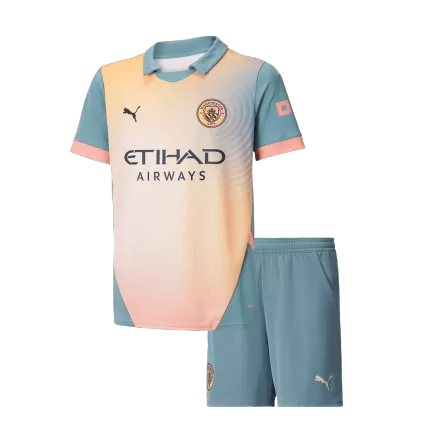 Manchester City Fourth Away Soccer Jersey Kit 2024/25 Kids(Jersey+Shorts)- UCL - gojersey