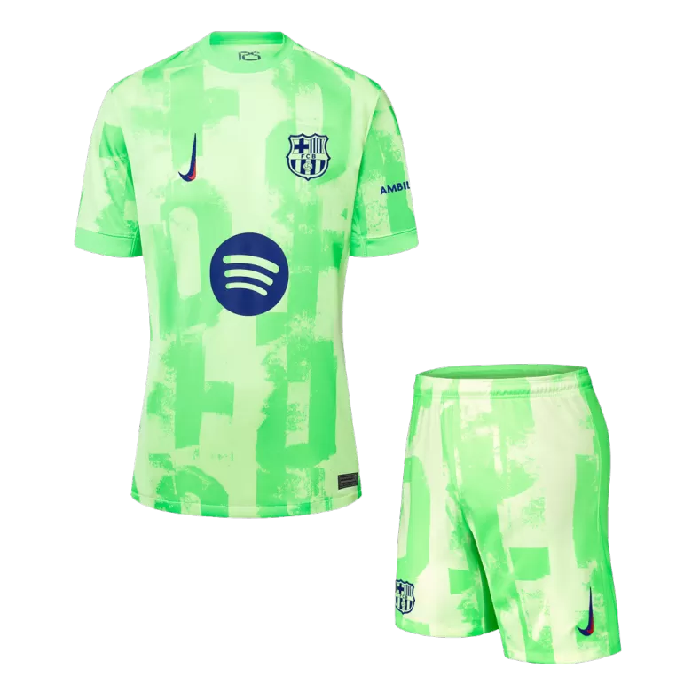 Barcelona Third Away Soccer Jersey Kit 2024/25 (Jersey+Shorts) - UCL (Spotify Logo Without Text) - gojersey