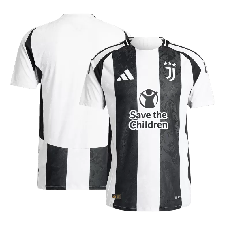 Juventus Home Soccer Jersey Authentic 2024/25- Save The Children Sponsor - gojersey