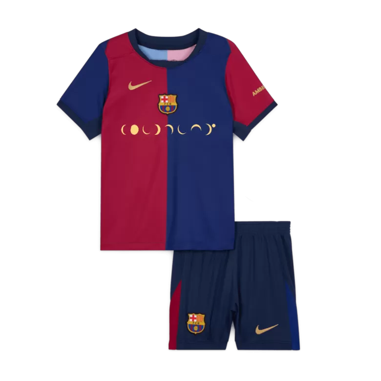 Barcelona Home Soccer Jersey Kit 2024/25 Kids(Jersey+Shorts) - COLDPLAY - gojersey