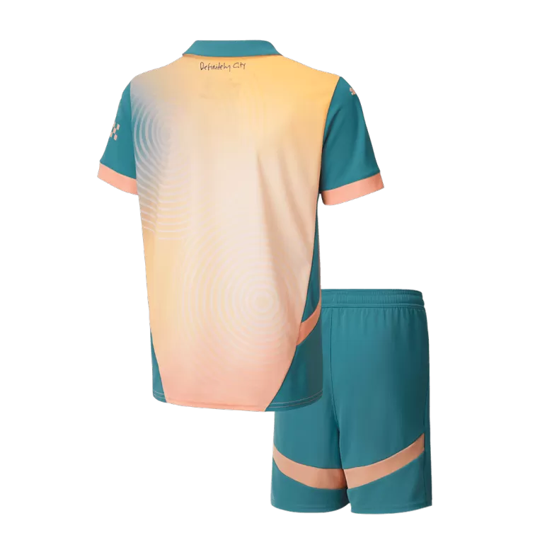 Manchester City Fourth Away Soccer Jersey Kit 2024/25 Kids(Jersey+Shorts)- Definitely City (UCL) - gojersey